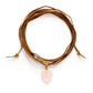 Rose Quartz Heart Wrap Necklace